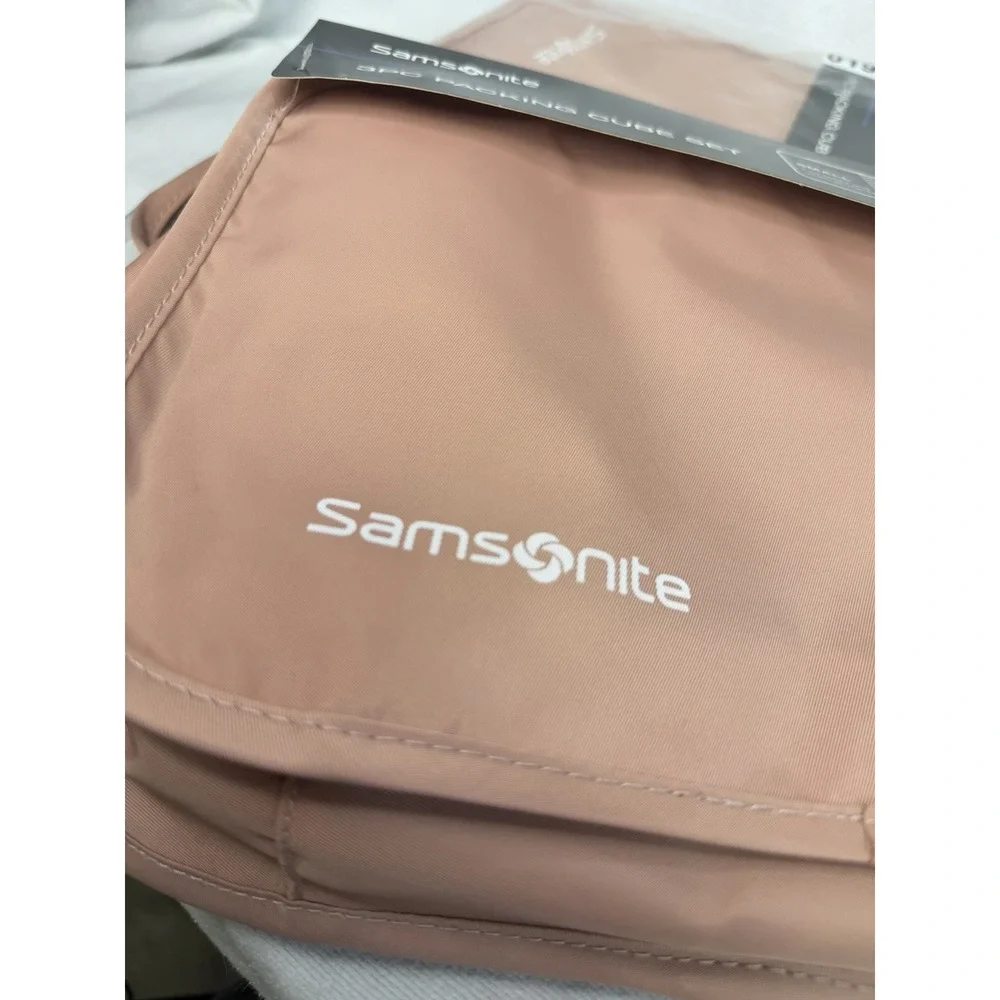 Samsonite 3pc Packing Cube Set Luggage Organizer Pink Black Travel Accessories
